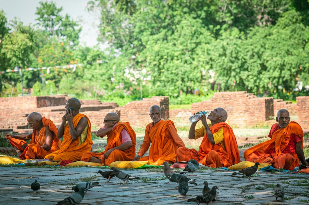 person meditating outdoors